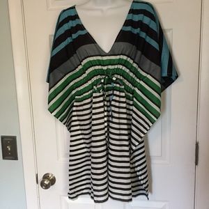 Echo striped swimsuit coverup NWT one size